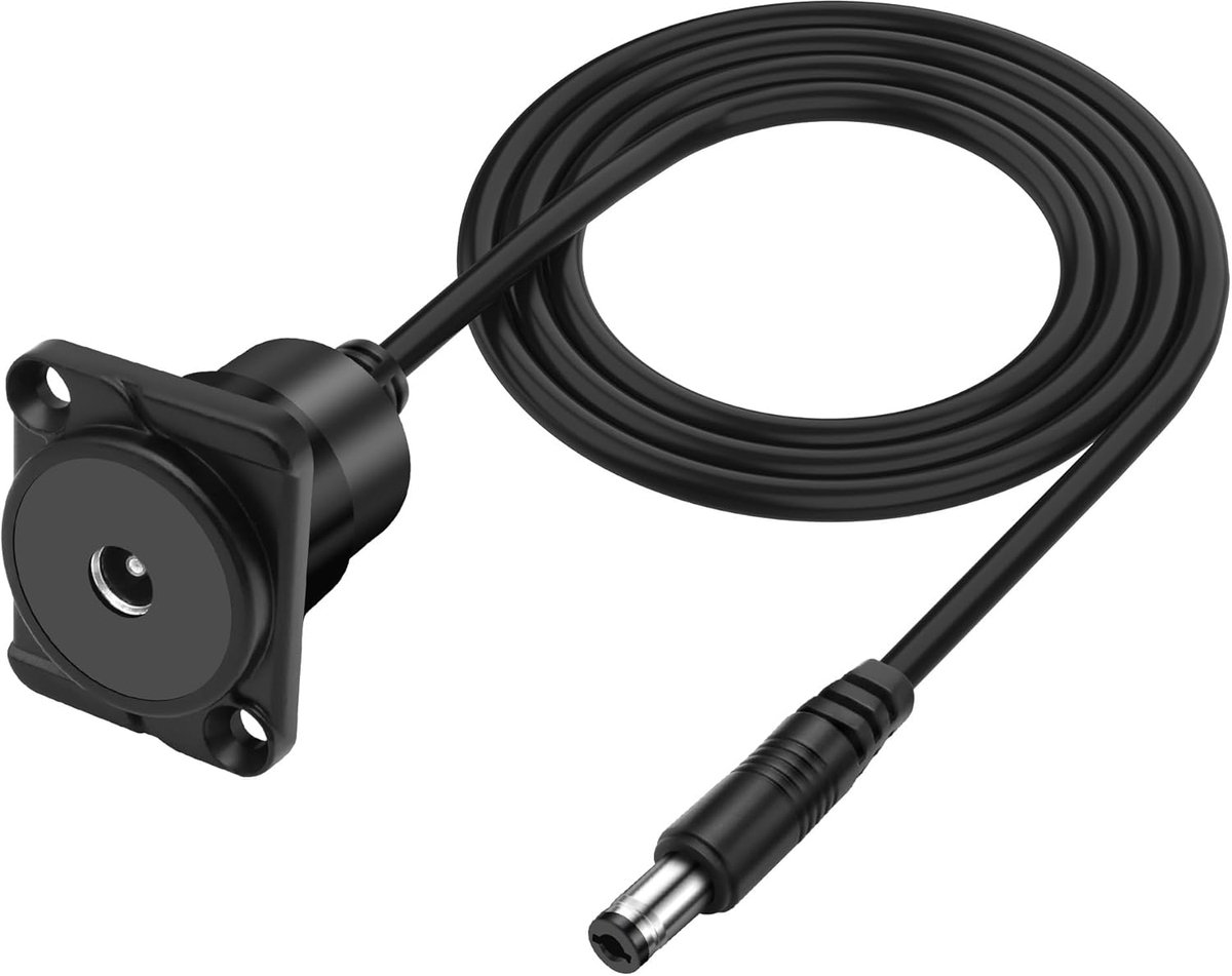 XMSJSIY D-Type DC 5.5mm x 2.1mm Panel Mount Power Cable Extension Cable DC5521 Bus to Plug Adapter Connector Cable 12V - ShopVlot
