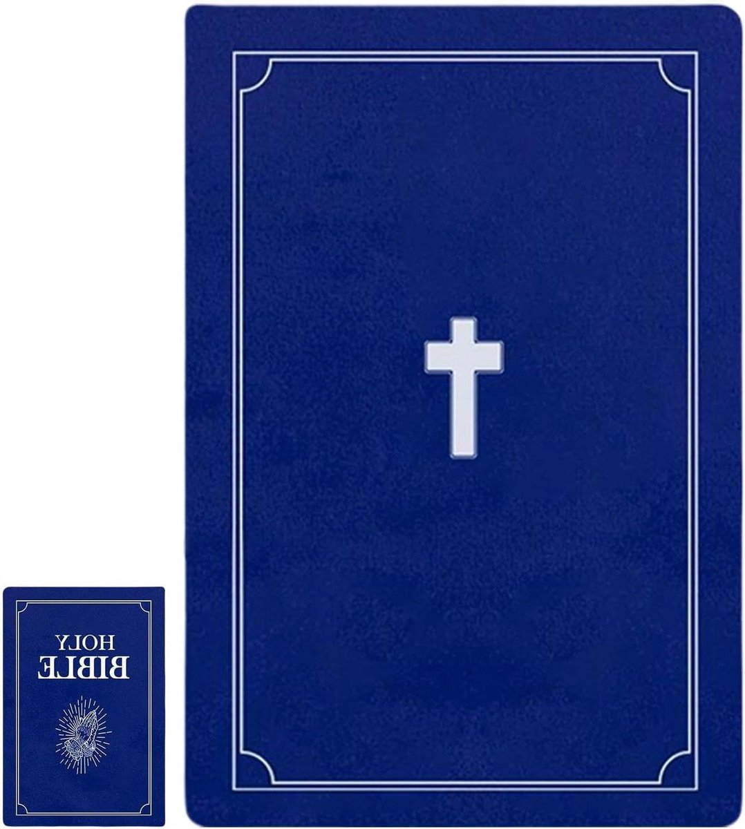 Bijbelkussen - Boekkussen decoratief - Ontspannen lezen - Uniek boekontwerp - 33 x 223 cm - Blauw