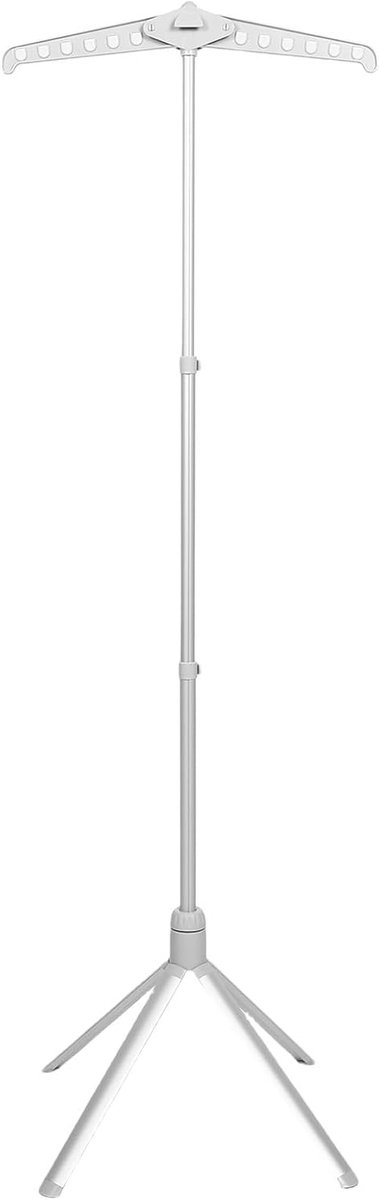 Wasdroogrek Kledingstandaard - Kledinghanger Stoomrek - Kleding Stomen Presenteren - Verstelbaar Vormvast - 147 cm Hoog - Grijs