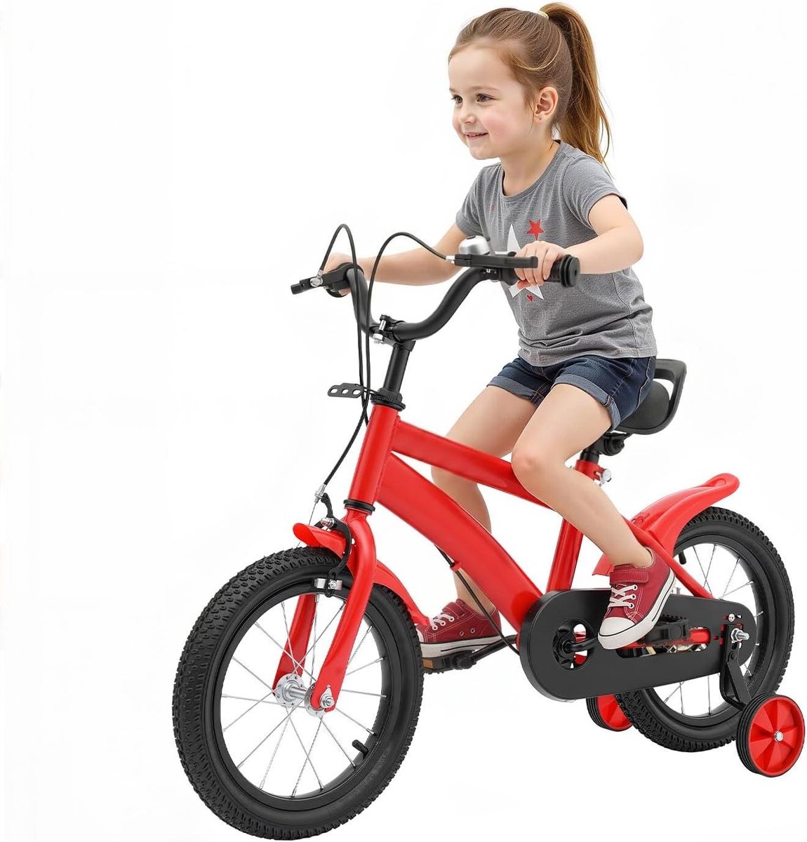Kinderfiets Loopfiets Oefenfiets Leren Fietsen In Hoogte Verstelbaar 14 inch Roze