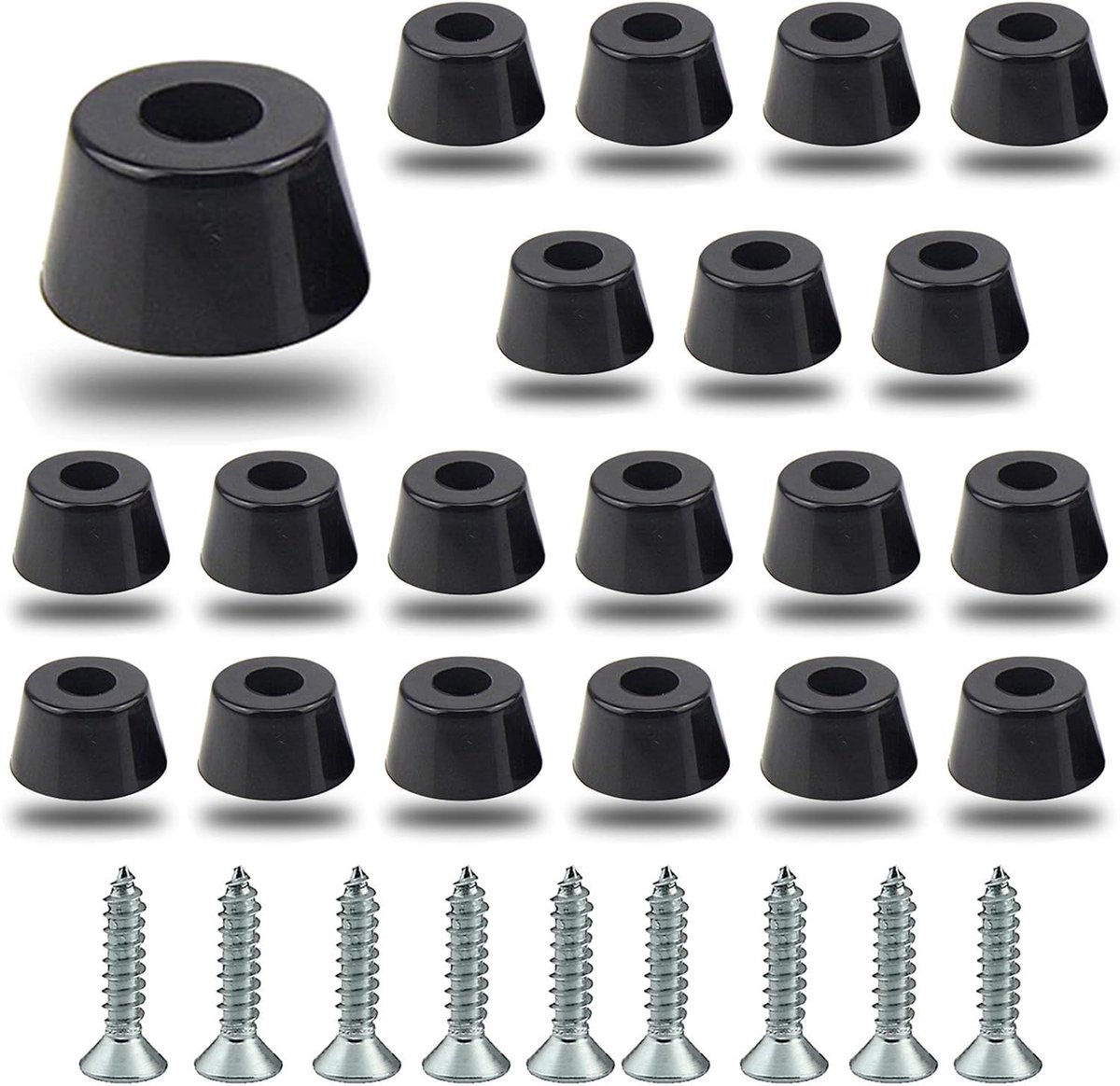 20 Stuks Rubber Voeten, Antivibratie Basis Pads voor Snijplank, Versterker en Meubels met Metalen Schijf en Schroeven