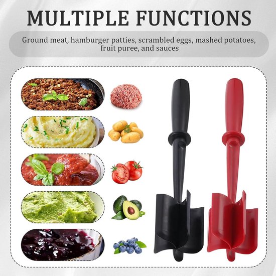 Multifunctionele vleesmolen en aardappelpers, hittebestendig, ideaal voor gehakt, hamburgers en puree maken — afbeelding 2