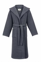 L&G - Unisex Sauna Badjas - 100% Katoen Badjas - M - Antraciet - Katoen wafel - Wafel Badjas Unisex - badjas met capuchon heren - Badjas dames en heren - m