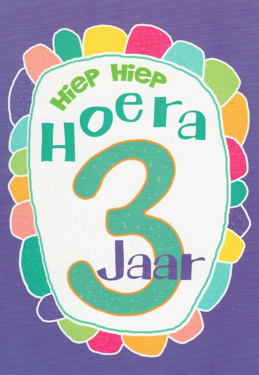 Verjaardagskaart leeftijd | Wenskaart | 10 stuks | Hiep hiep hoera 3 jaar