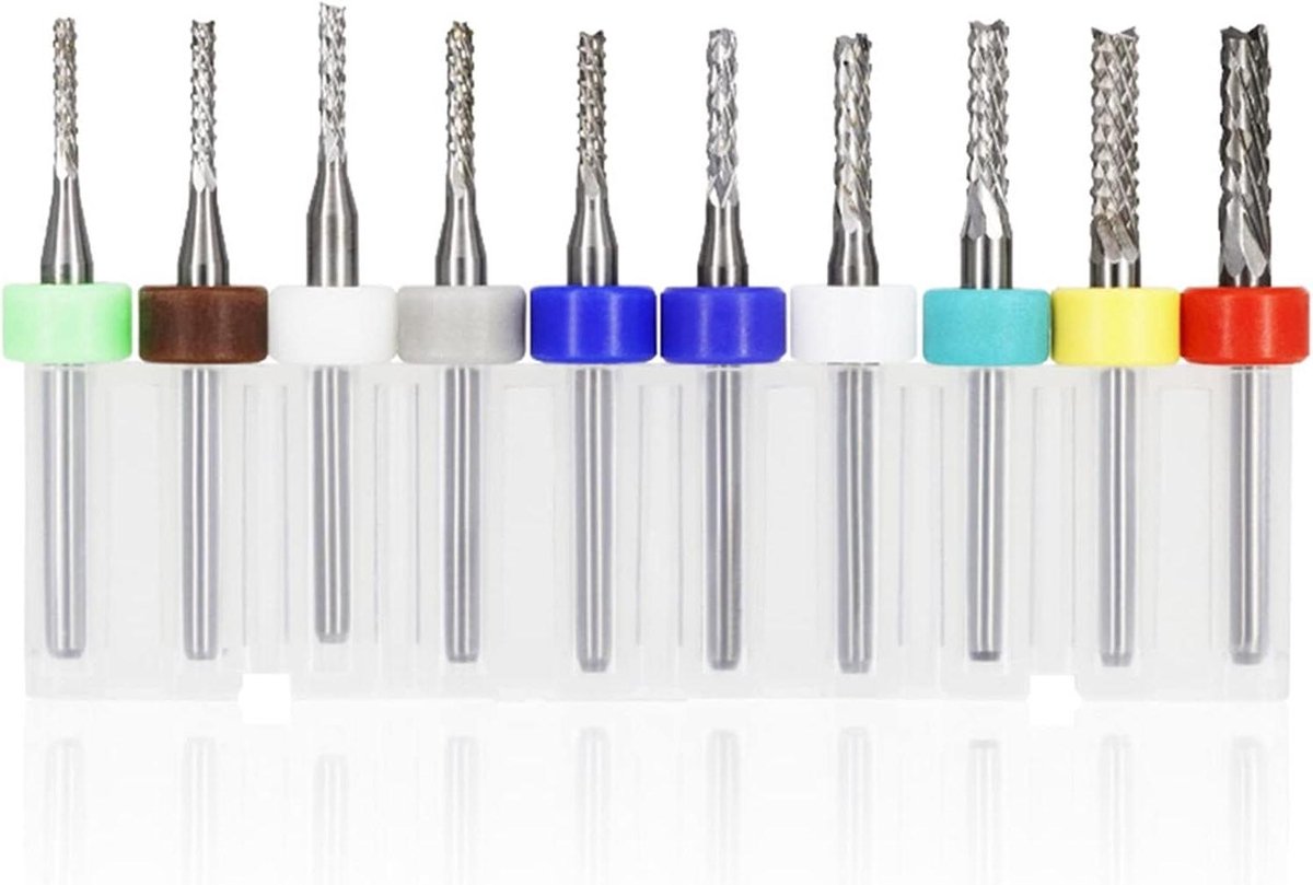 Carbide Frees Cutter Set - Eindfrees Bits - Precisie Graveren - Hoge Slijtvastheid - 0.5-3.175mm - Zilverkleurig