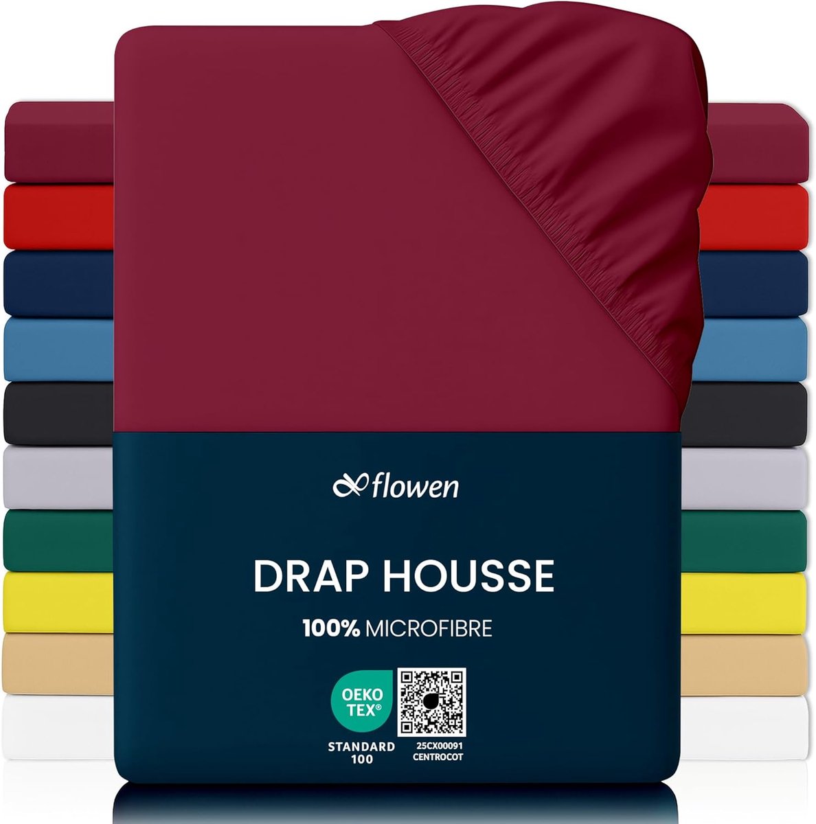SnelShoppen - Fitted Sheet 90x190cm Burgundy Dubbel Microfiber Hoogwaardige Anti-Huisstofmijt & Hypoallergeen Zacht en Ademend Met Hoekelastieken voor