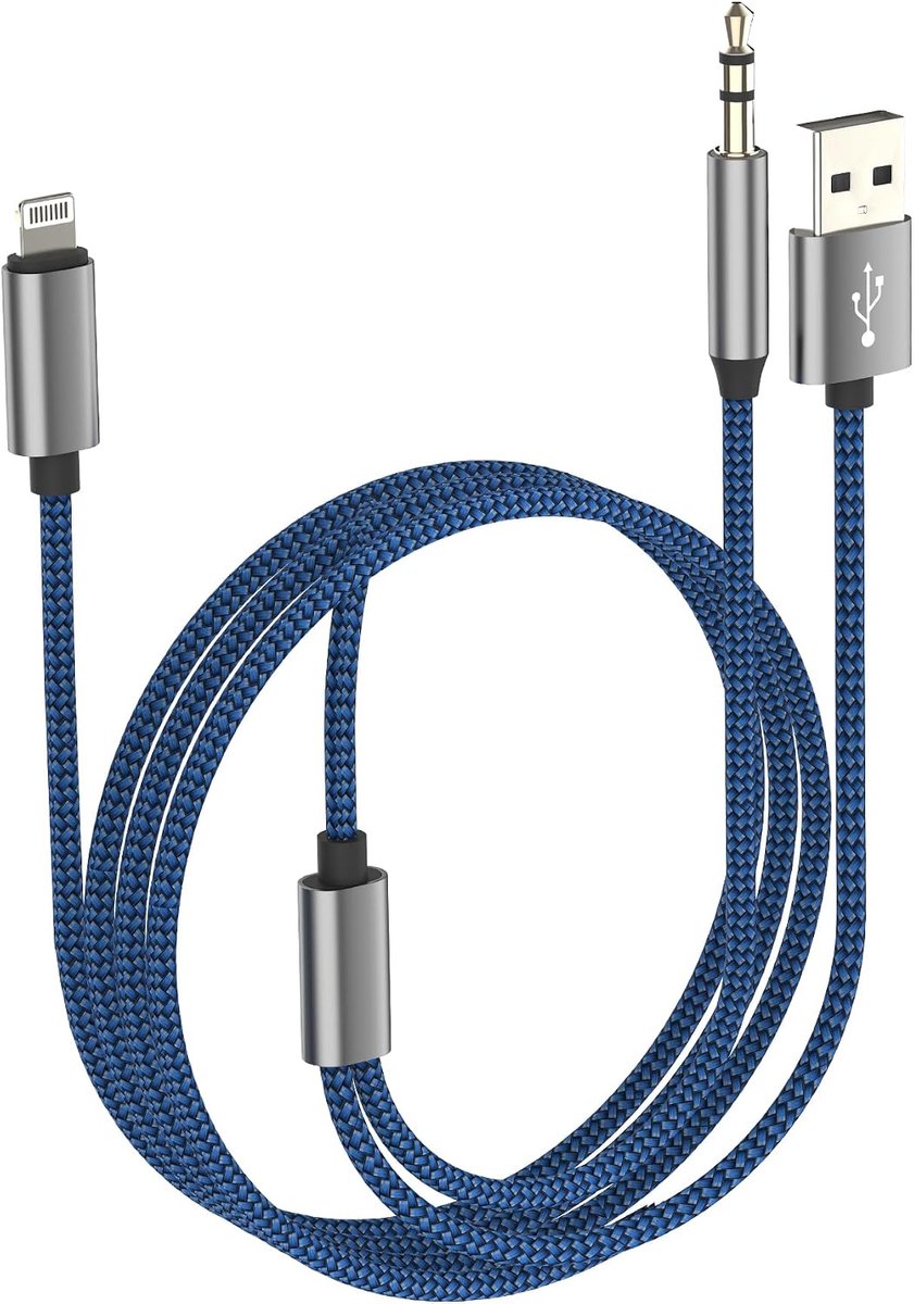 Aux Lightning-kabel adapter hoofdtelefoon jack - voor iPhone 14 13 Pro Max - 3,5 mm audio - ideaal voor in de auto - SnelShoppen