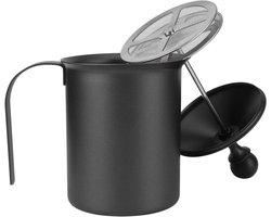 Handmatige Melkopschuimer - Roestvrijstaal Kan - Koffie Maken - Dubbellaags Ontwerp - 400CC - Zilver