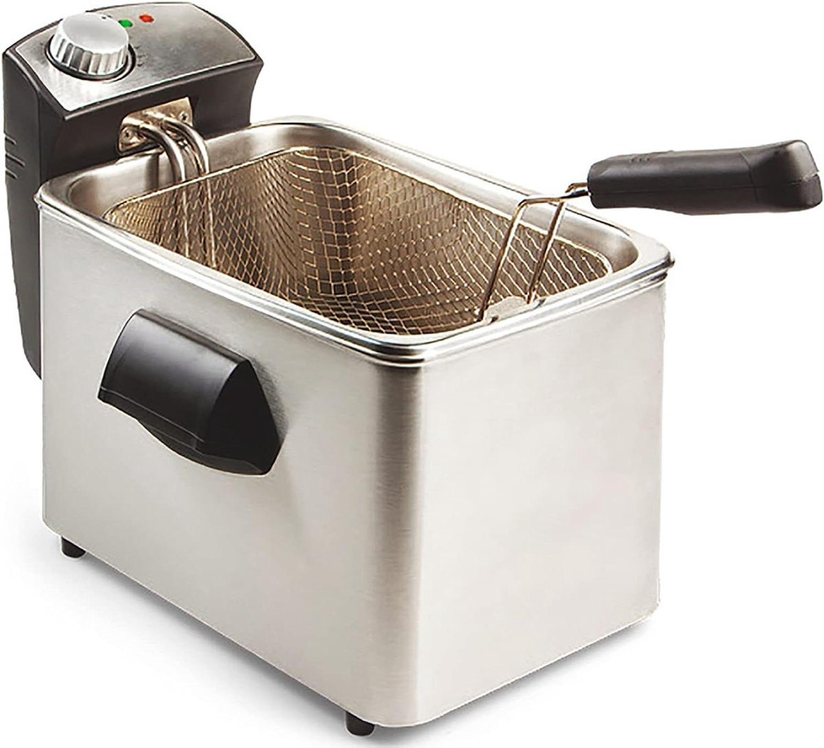 Mini Frituurpan - Friteuse Elektrisch - Thuis Frituren - Temperatuurregeling - 3L - Zilver