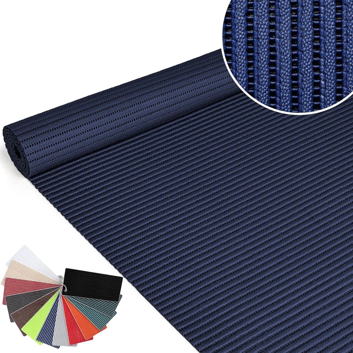 SnelShoppen - Badmat - Zachte Foam Mat - Bad en Douche Mat - Antislip Badloper - Effen Blauw - 120 x 130 cm - Waterafstotend en Ondersteunend