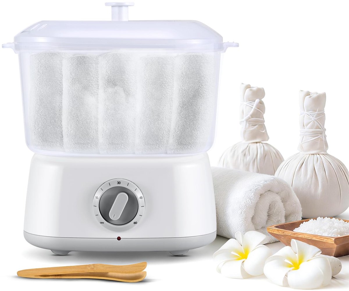 SnelShoppen - Handdoekwarmer Spa-Handdoekwarmer met Handdoektang, Wit, Luxe Verwarming voor Thuis en Wellness, Ideaal voor Badkamer en Sauna