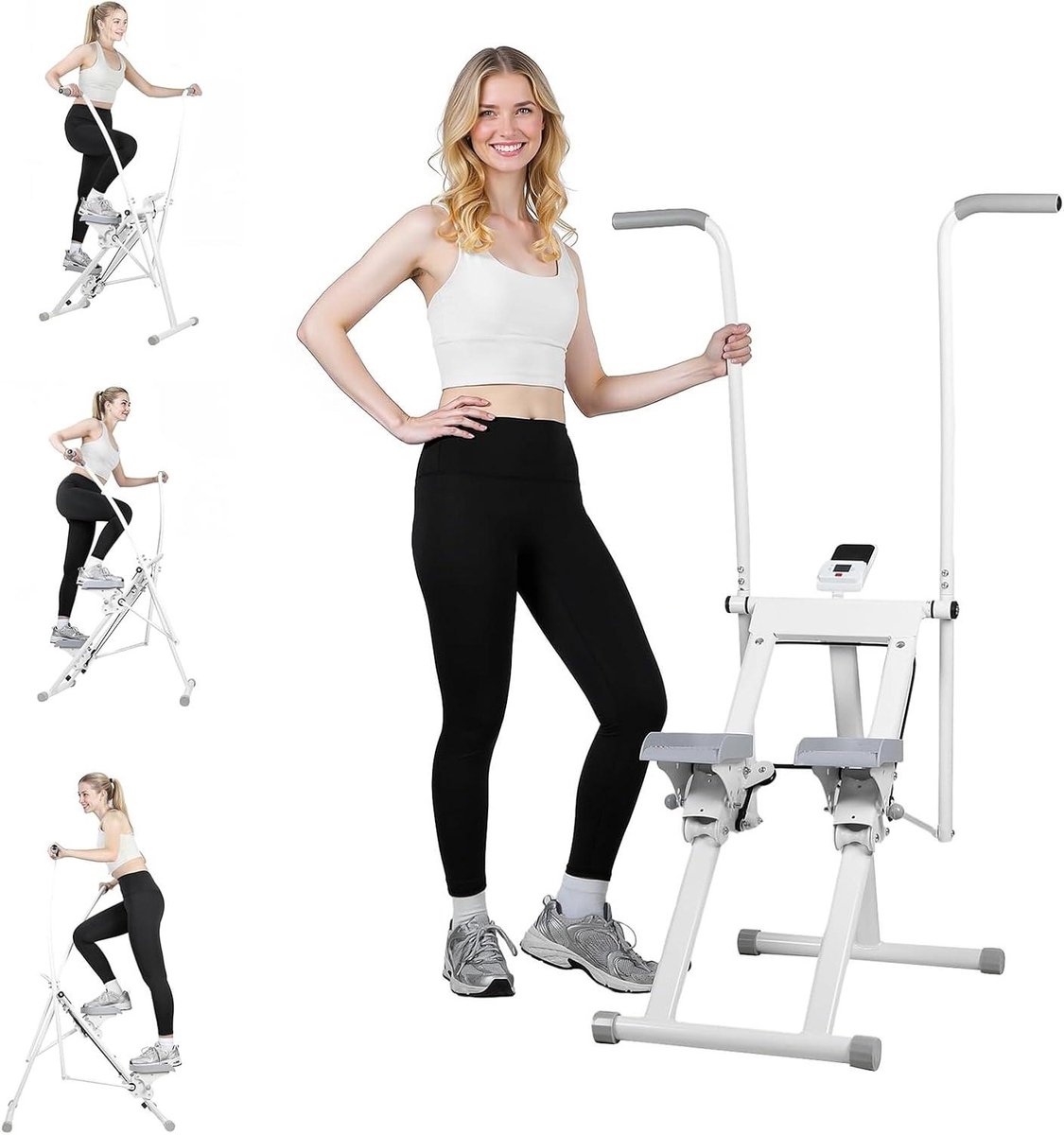 Trap Stepper - Klimmachine Workout - Full Body Fitness - Opvouwbaar Ontwerp - 120 kg laadvermogen - Wit