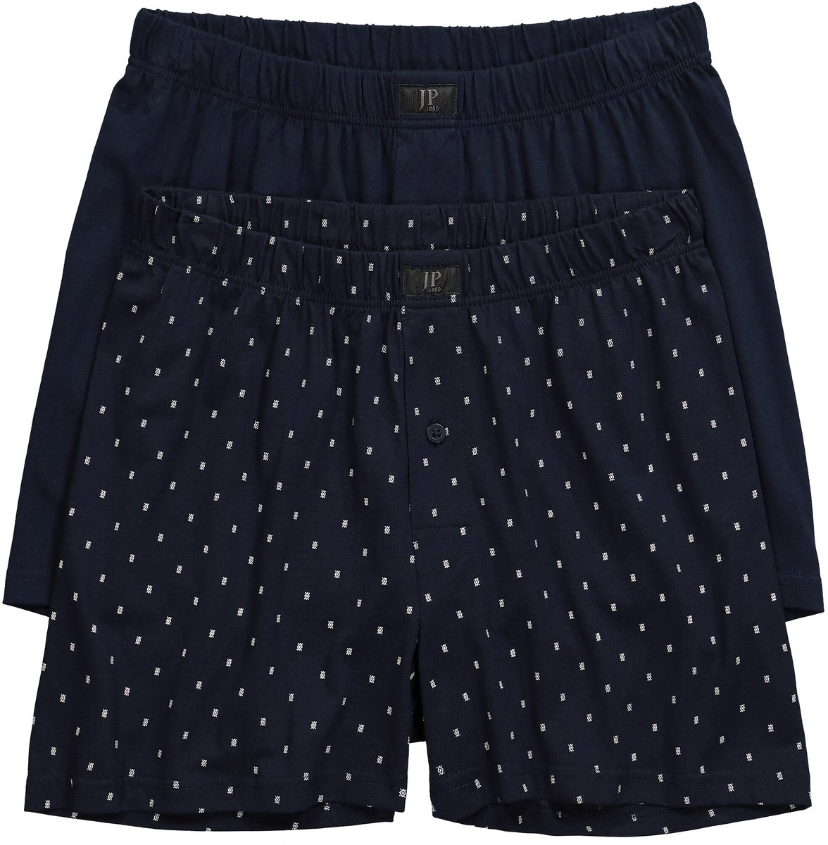 JP 1880 - Heren - Boxershorts OEKO-TEX set van 2 onderbroek - Navy blauw - Maat 7XL