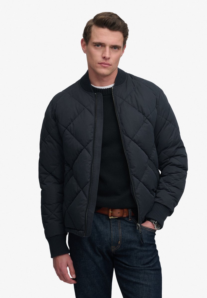 Superdry Diamond Quilt Jas Heren Gewatteerde jassen Marineblauw