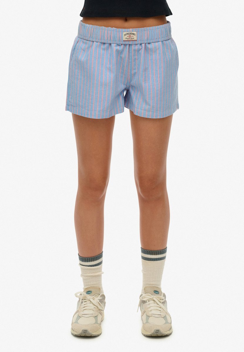Superdry Cotton Stripe Elastic Short Dames Oranje