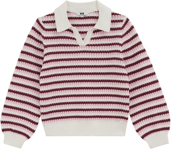 WE Fashion Meisjes gebreide trui met polokraag en structuur