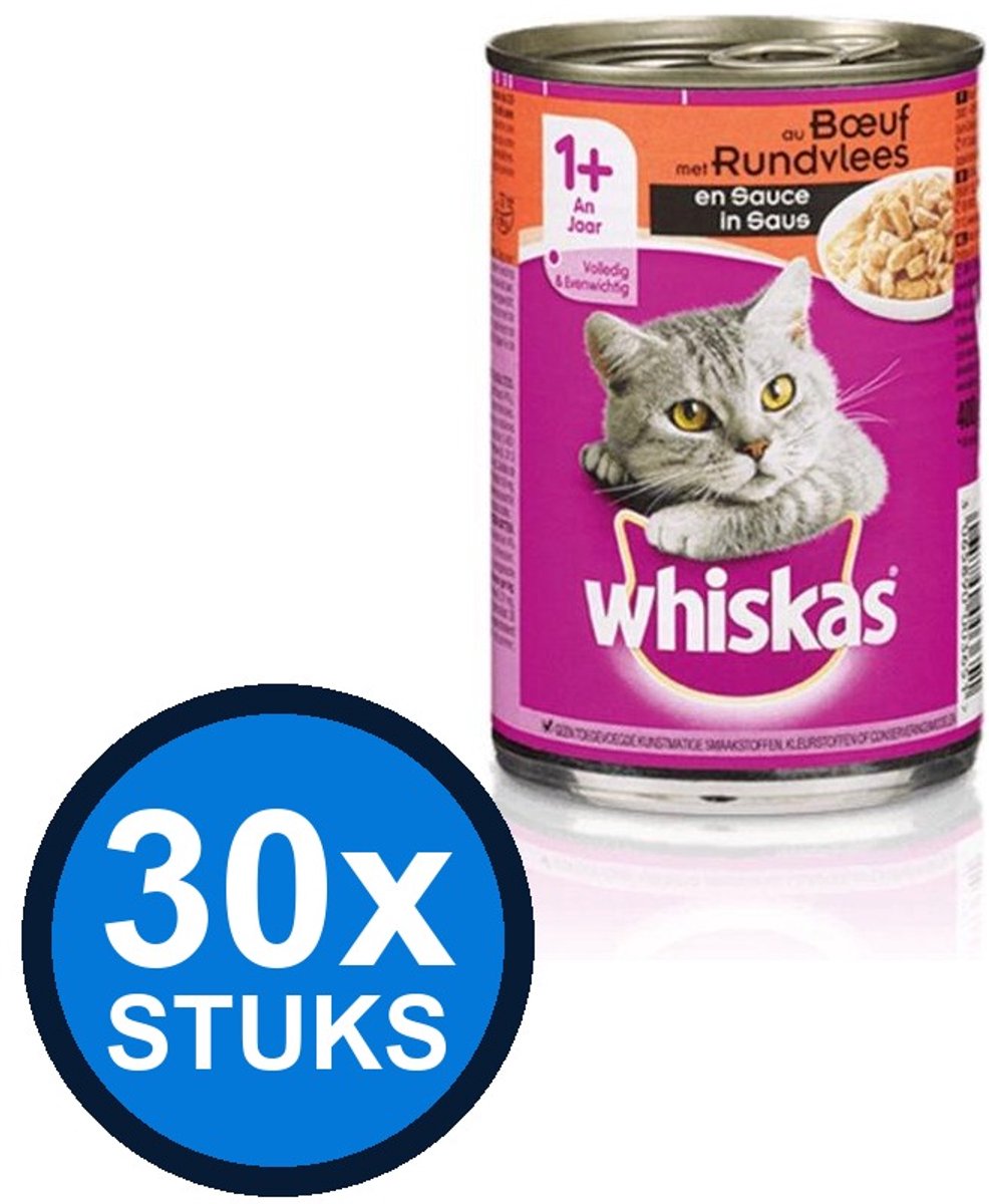 Whiskas Whiskas - Blik Rund - Kattenvoer Natvoer - 400g