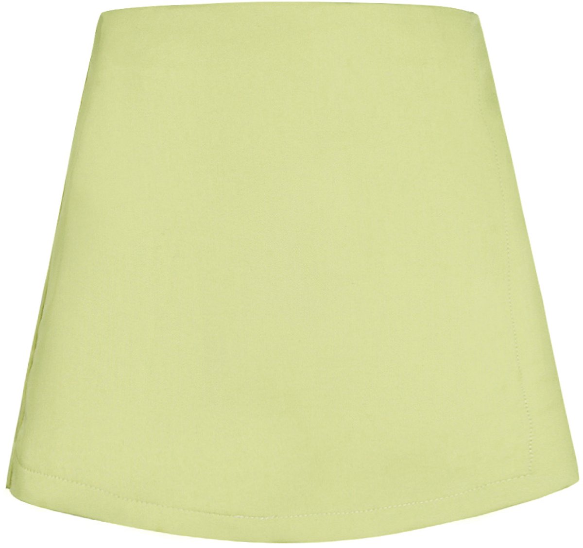 Gestructureerde Polyester Vrouwen Asymmetrische Shorts - Groen - Maat L
