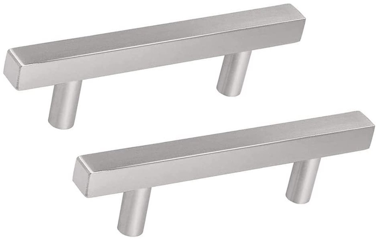 Dailygoods- Kast Handgrepen RVS T Bar - 2 Stuks - Lade Knoppen - Meubels - Deurgrepen - Ti