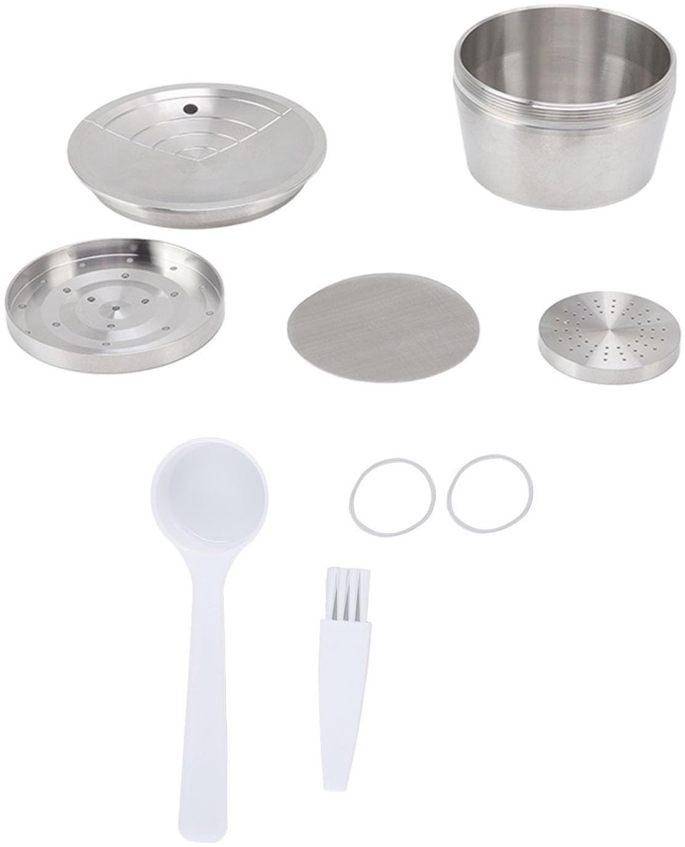 Dailygoods- Koffiecapsules Herbruikbaar - Roestvrij Stalen Capsulekit - Filterset - Geschi