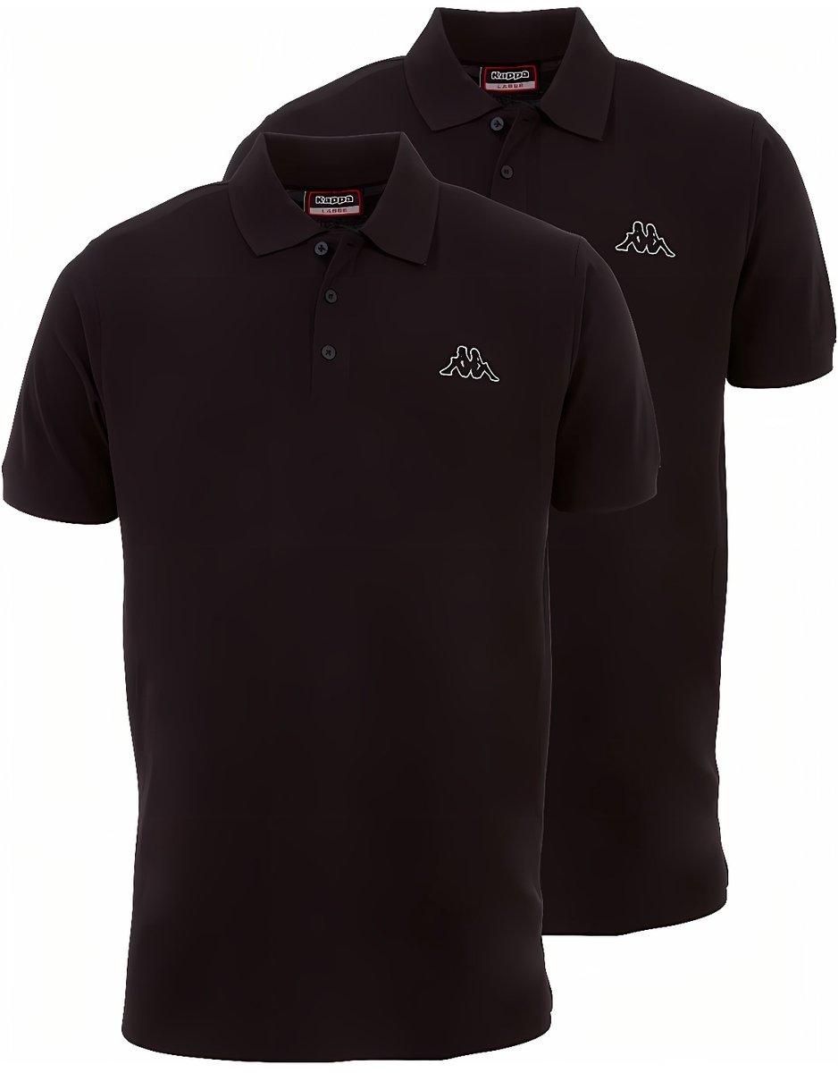 Kappa herenpoloshirt Venist Men set van 2 stuks 707468 Caviar-S 19-4006-caviar