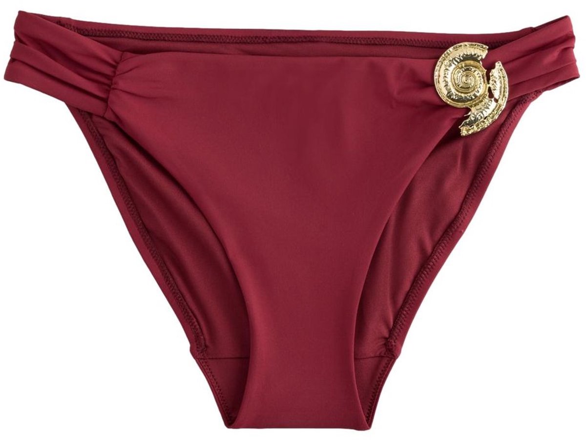 Next Dames - Hoog uitgesneden bikinislip met metalen details - Rood Berry Wine