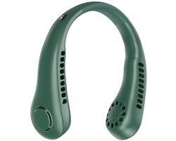 Draagbare nekventilator, 5000 mAh, USB oplaadbaar, persoonlijke nekventilator, 5 snelheden (groen)