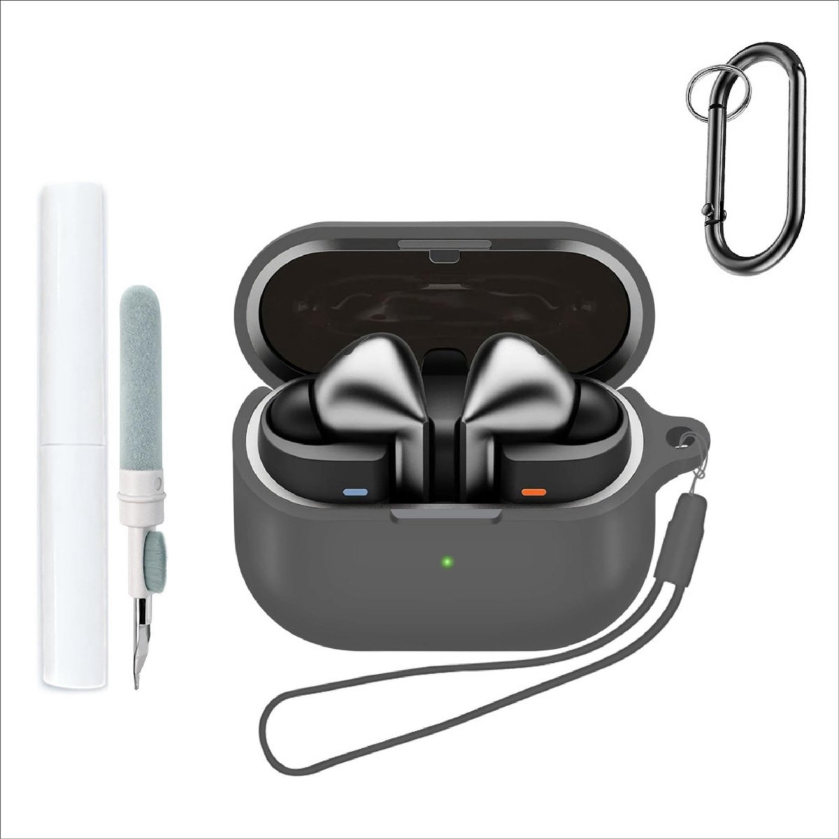 Dailygoods Cilicone Hoesje - Beschermhoes - Ultradunne zachte hoes - Grijs - Valbestendig - Compatibel met Samsung Galaxy Buds 3/3 Pro
