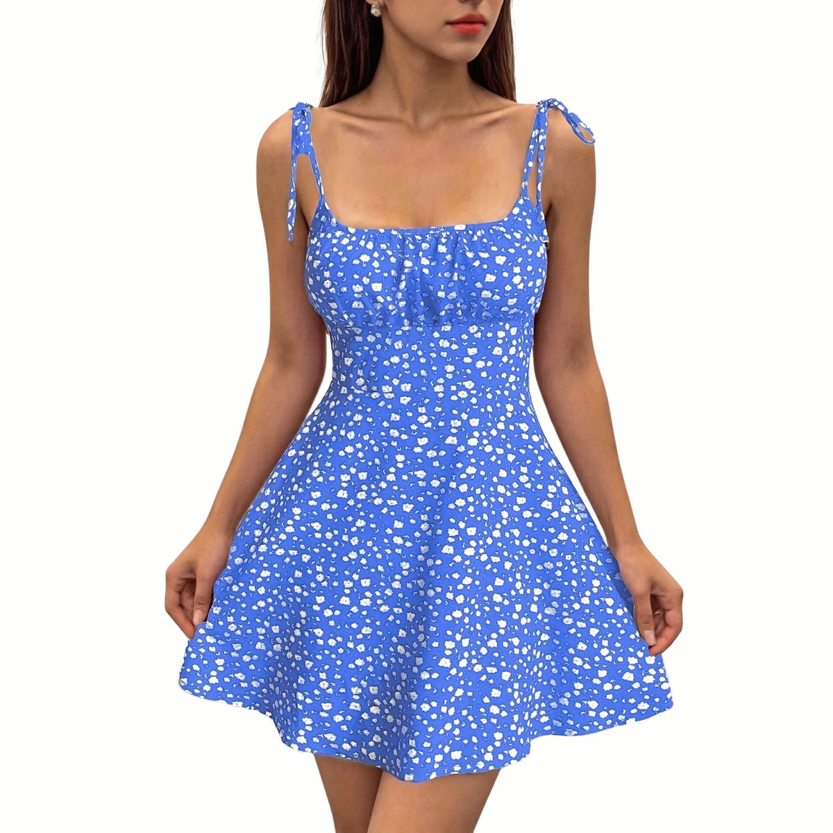 Currero Zomerjurk Dames Zomerjurken Volwassenen Vrouwen Midi Jurk Ibiza Stijl Sundress Dress Hemelsblauw