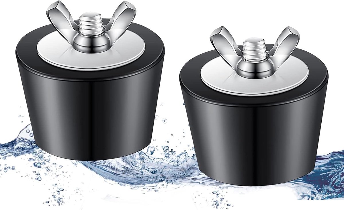 Winterstoppen voor zwembadafvoeren 1.25-1.5 Inch 32-38mm - Rubber met RVS vleugelmoer tegen vorstschade, 2 stuks