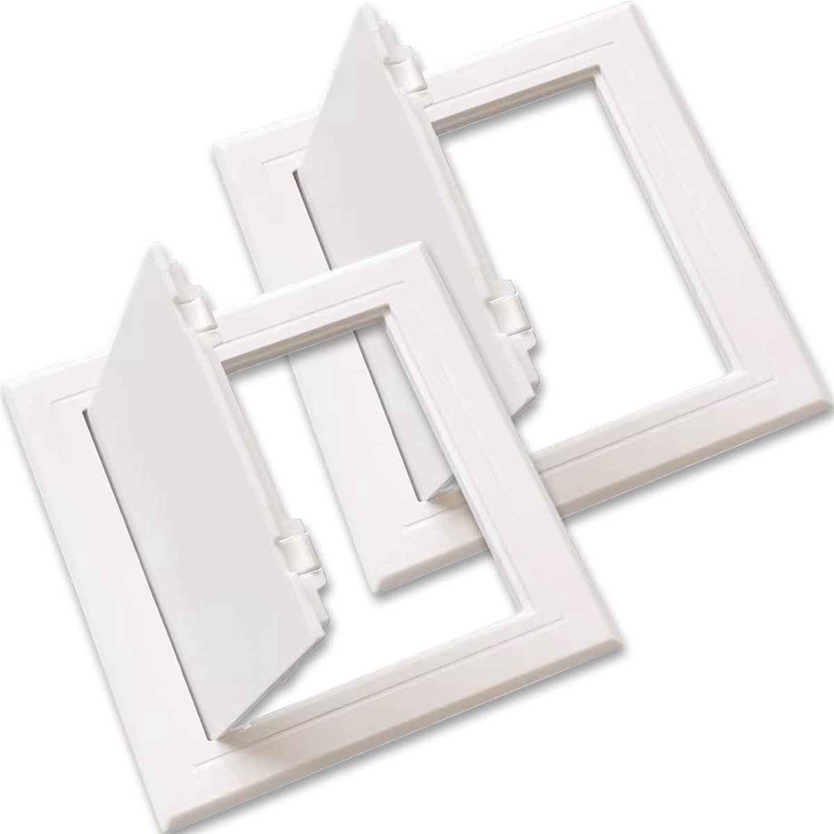 Toegankelijke plaat 150 mm x 150 mm met inspectieluik, ABS materiaal, witte scharnierdeksel, 2 stuks, ideaal voor onderhoud en inspectie
