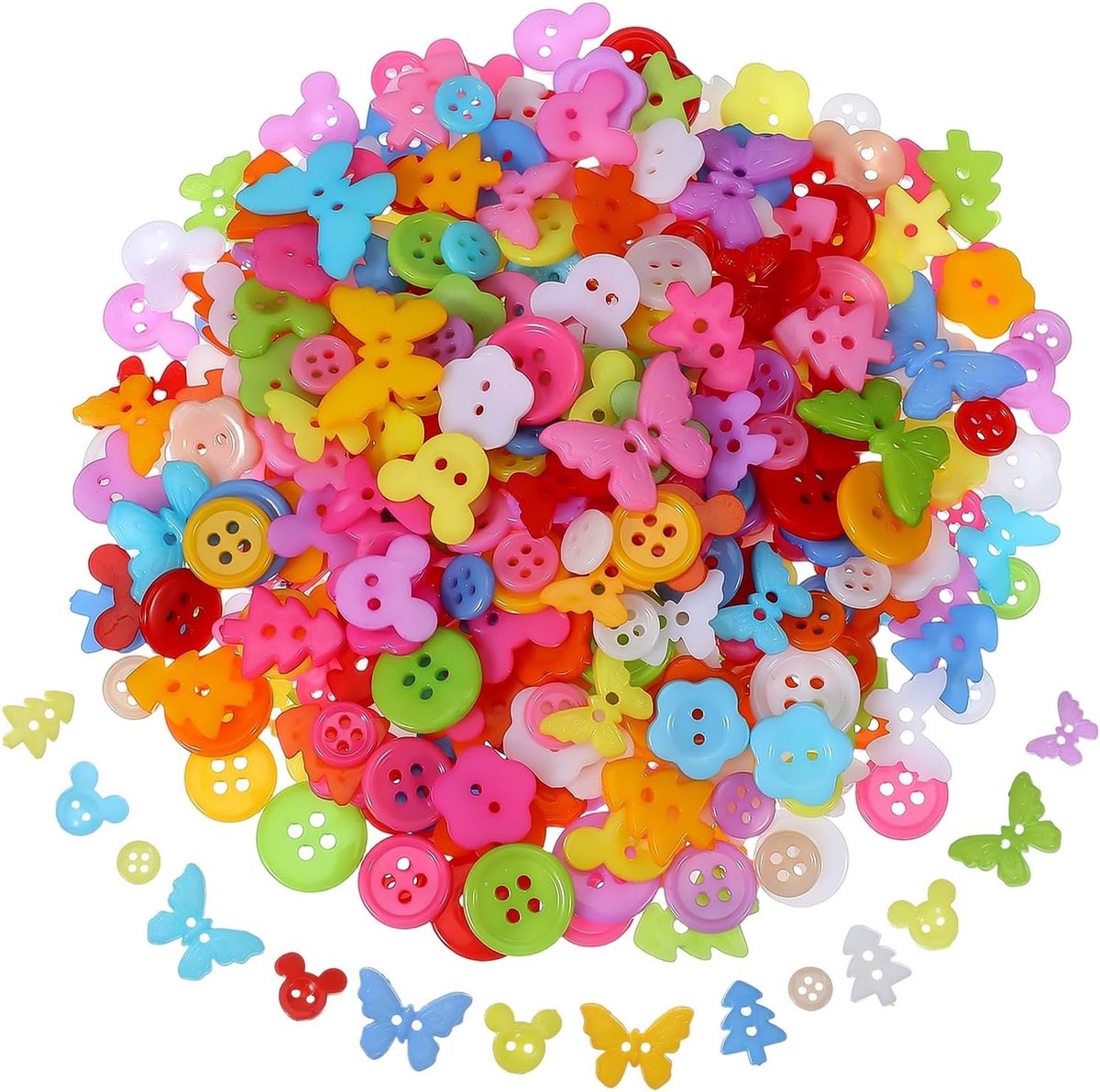 Diverse Resin Knopen voor Creatief Gebruik, Rond, Verschillende Maten, Mix van Kleuren, Ideaal voor Naaien, Knutselen en DIY Projecten