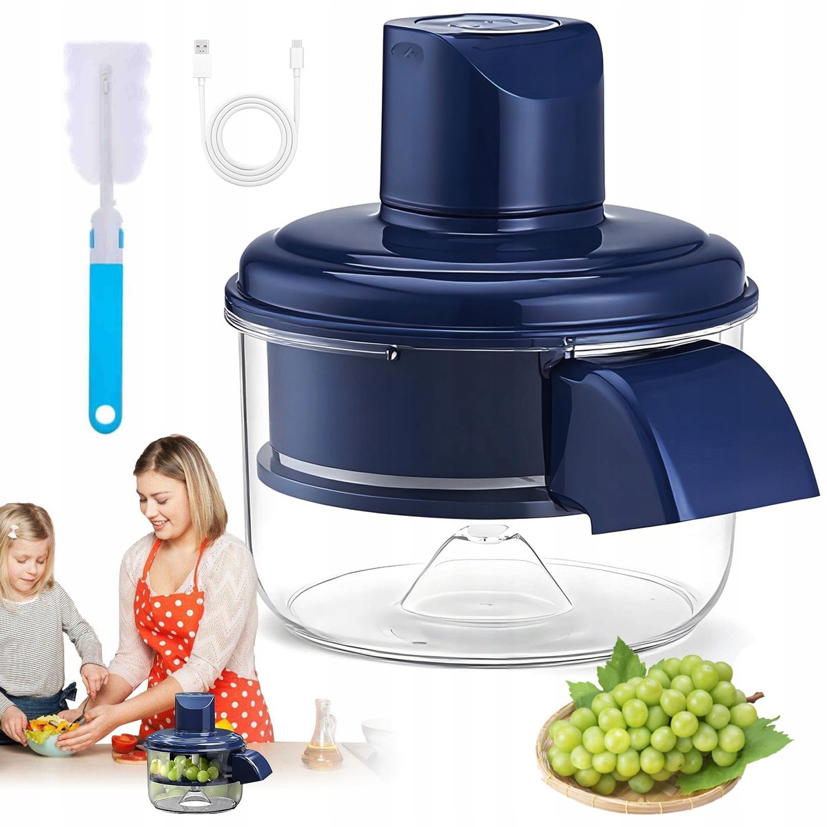 Automatische Druivenschiller - Elektrisch Schilmachine - Oplaadbaar - Draagbaar - Huidverwijderaar Tool Voor Klein Fruit - Voor Druiven Cherry en Tomaten - Voor Keuken en Kamperen - Cadeau