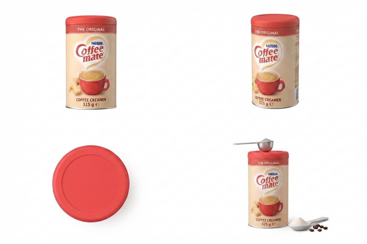 Nestle Coffee Mate Original (3 x 325g) - Romige Smaak voor uw Koffie - Met Kajal Sticker - Perfecte Toevoeging voor Thuis en op Kantoor Met Kajal Sticker