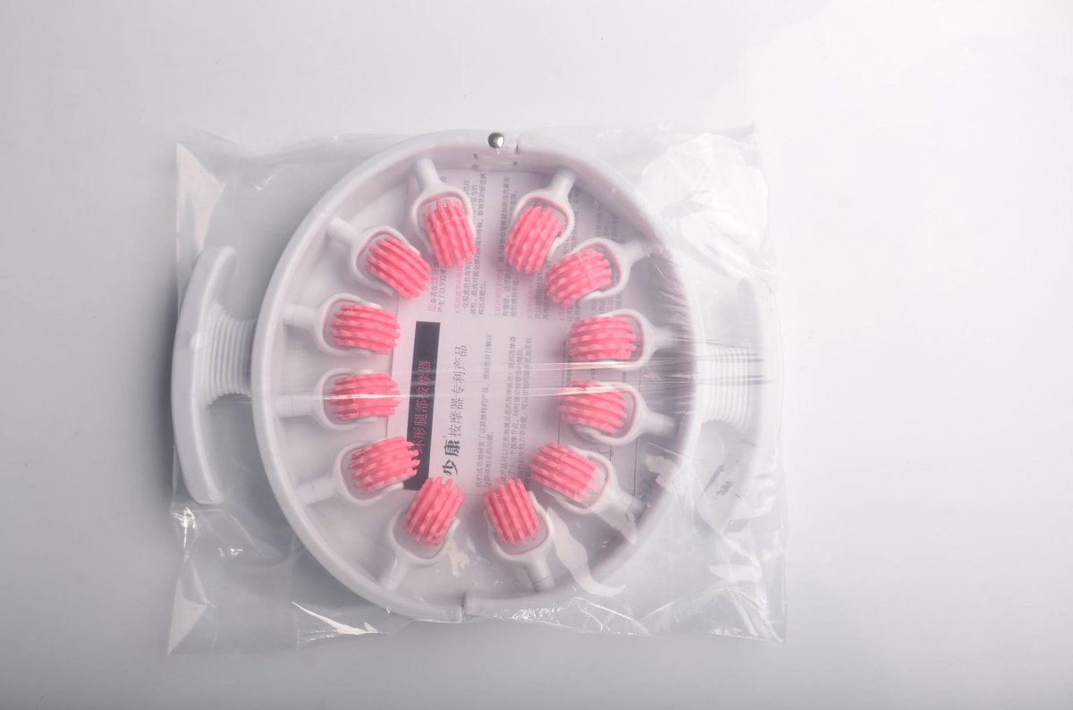 SnelShoppen - Cellulitis Massageapparaat Handmatig 360°-Afdekking, Anti-Cellulitis Massageroller voor Dijen en Billen, Roze, Effectief voor Thuisgebru