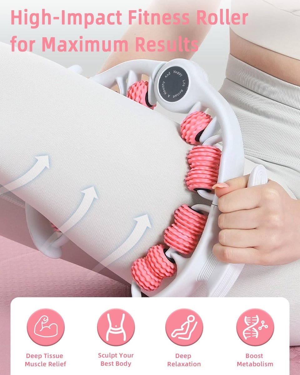 SnelShoppen - Cellulitis massageapparaat, anti-cellulitisroller met afneembare rolgrepen voor taille, benen, hoofdhuid, armen, nek en schouders, perfe