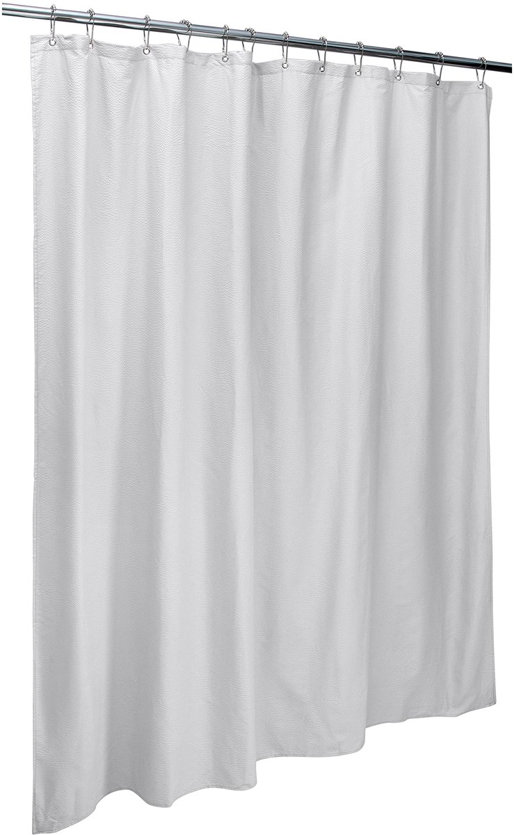 SnelShoppen - Badkamer Douchegordijn Liner van Microfiber met Seersucker Ontwerp, 177,8 x 182,9 cm, Machine Wasbaar, Roestbestendige Doorvoertules, Wa