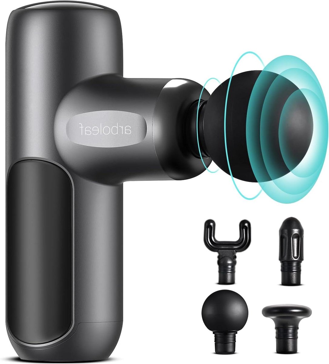 Mini Massage Gun - Spierstimulator Percussie - Spierherstel Bevorderen - 5 Instelbare Snelheden - 8mm Impactdiepte - Zwart