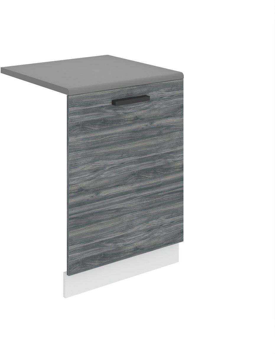 BELINI Voorpaneel Vaatwasser PZ 60 cm met Handgreep en Plint met Werkblad - Glamour Wood