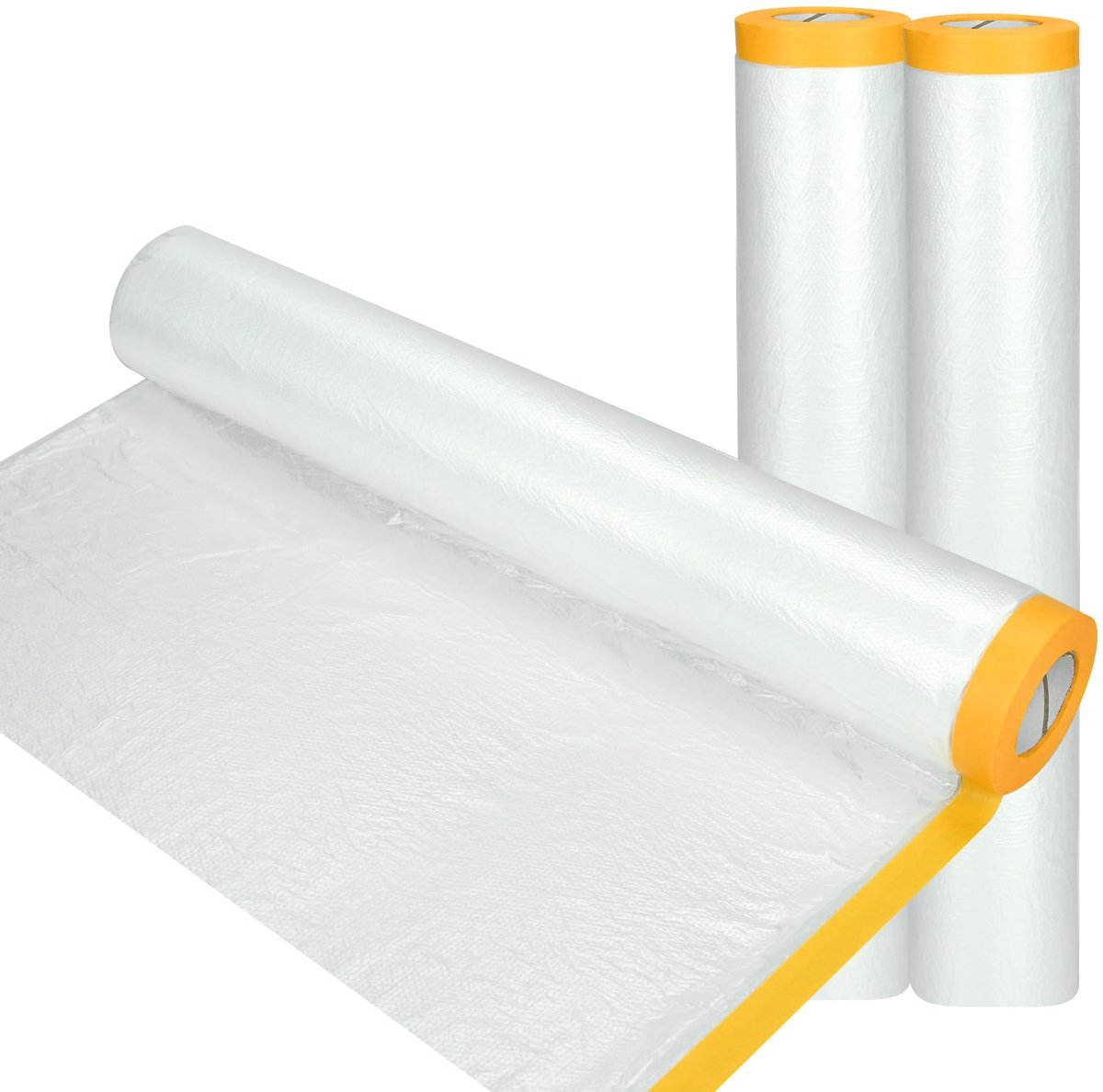 SnelShoppen - 3 Rollen 4m x 20m Plastic Stofvel - Zelfklevende Schilderfolie, Druppelfolie, Waterdicht en Scheurbestendig Polyethyleen Folie voor Deco