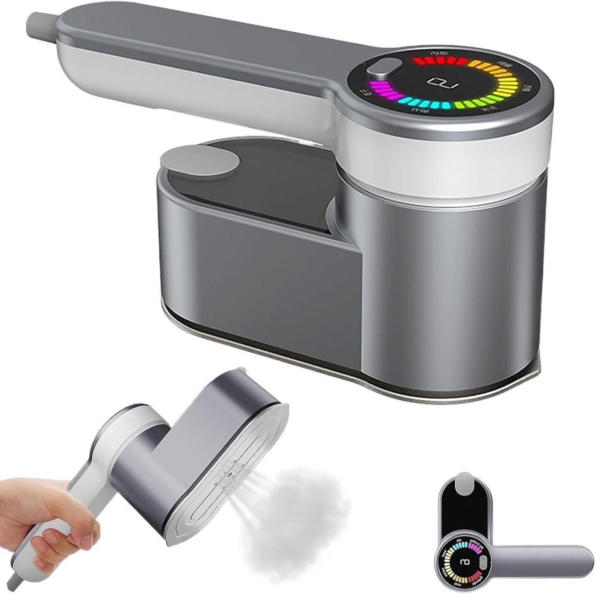 Draagbaar Stoomstrijkijzer - Reis Stoomapparaat - Kleding Kreukvrij Maken - 5 Stoomstanden - 120 ml Tank - Sterrengrijs