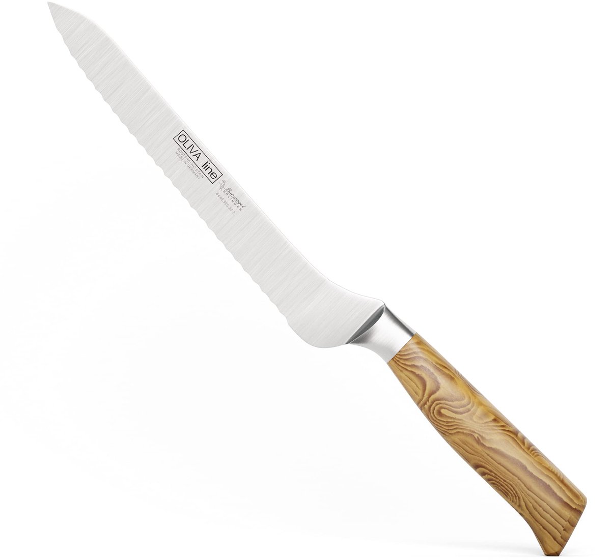 SnelShoppen - Broodmes 20 cm Gekarteld Roestvrij Staal met Heldere Scherpte - Ideaal voor Keuken, Feest & Camping - Professioneel Kookgerei