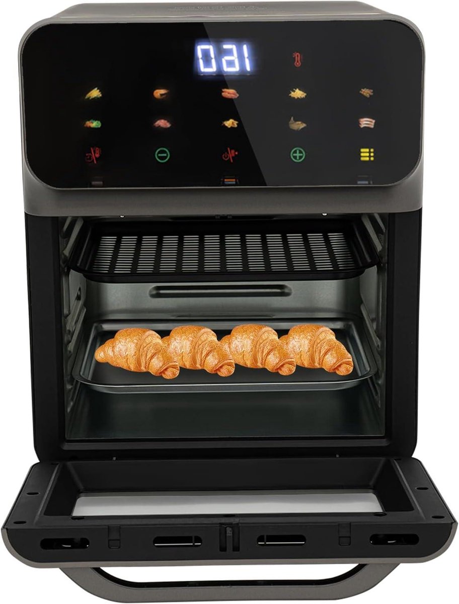 Kleine oven - Mini oven - Thuis bakken - Hetelucht circulatie - 13 liter - Zwart