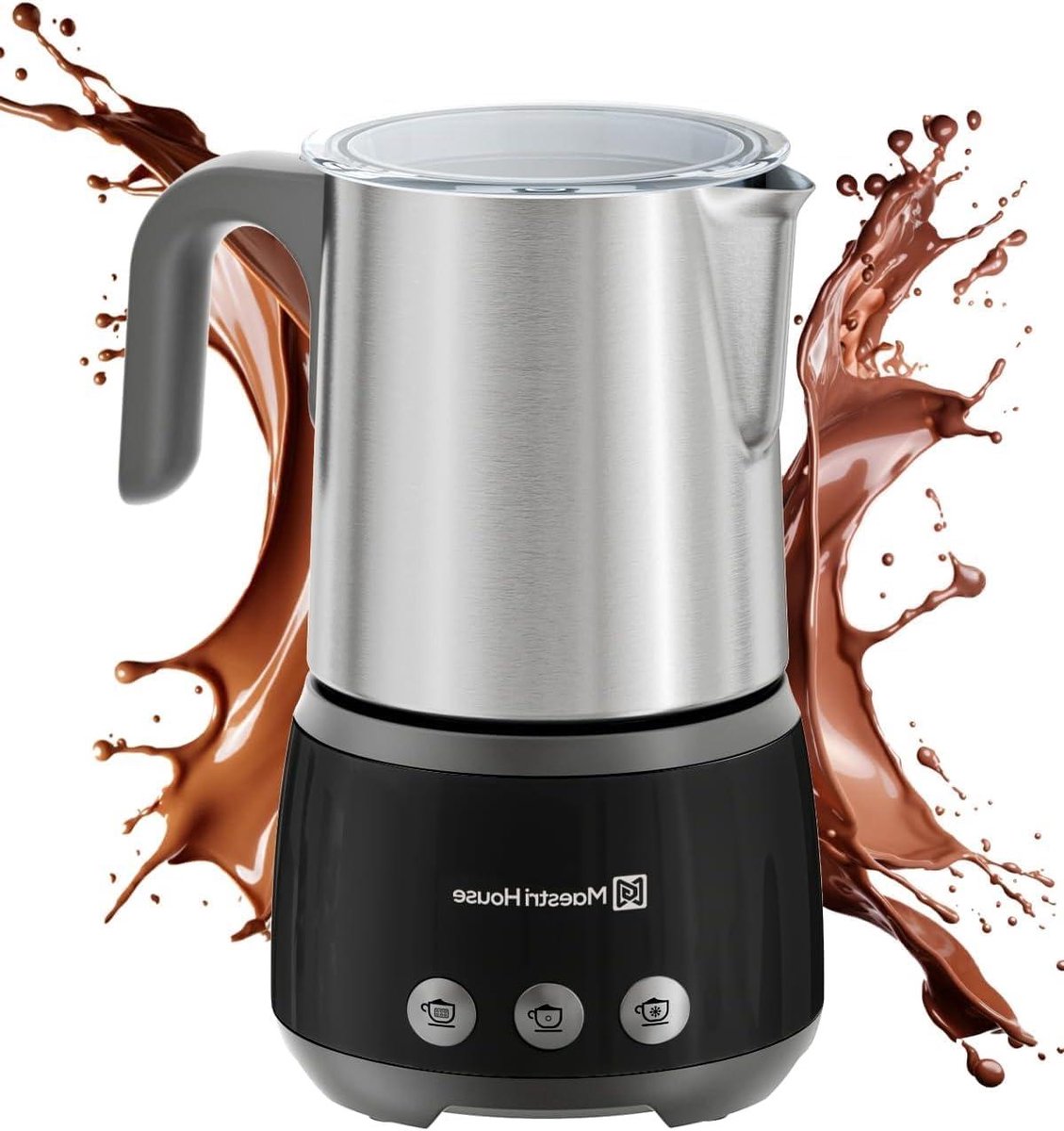 Melkopschuimer Koffie Accessoire Dranken Bereiden 4-in-1 Functies 500 ml Zwart Grijs