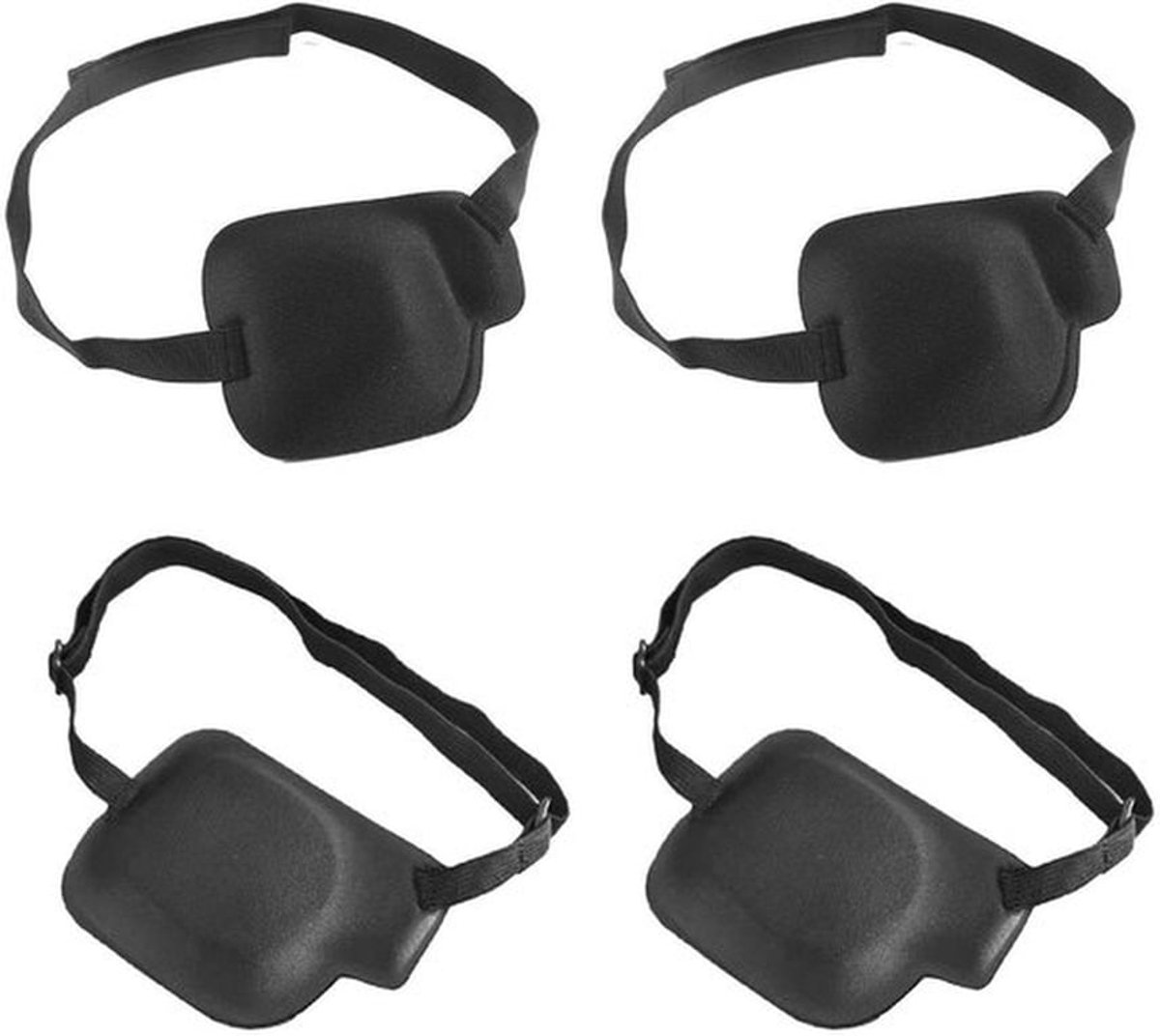 Oogmasker 4 Stuks - Ademend/Spons - Ergonomisch Ontwerp - Oogbescherming - Postoperatief Herstel - Zwart - Oogbedekking