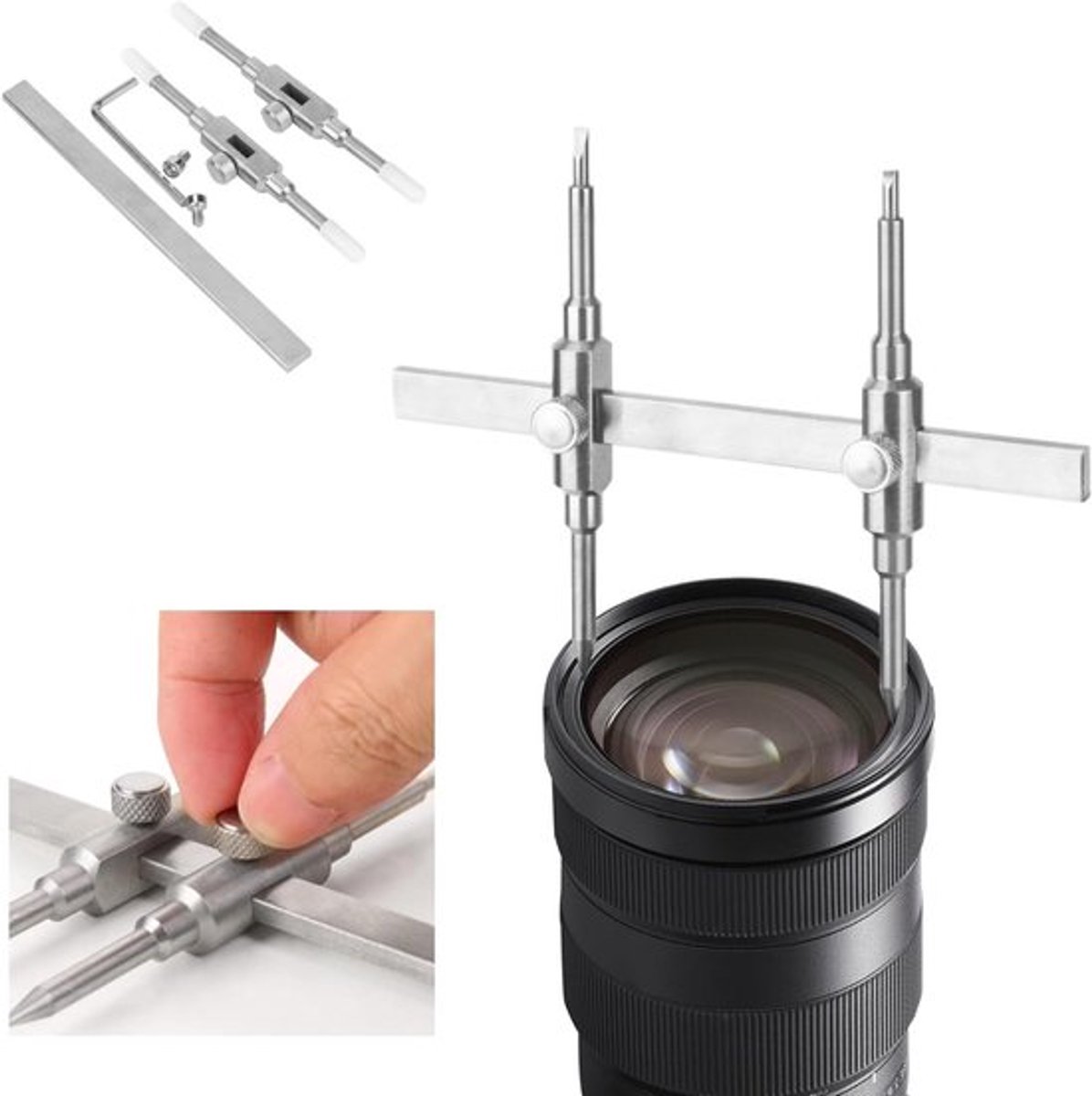 Lens Sleutel voor Dubbelzijdige Camera Lenzen, Onderhouds- en Reparatiewerkzeug voor Camera's, Geschikt voor Lenzen van 10-130mm