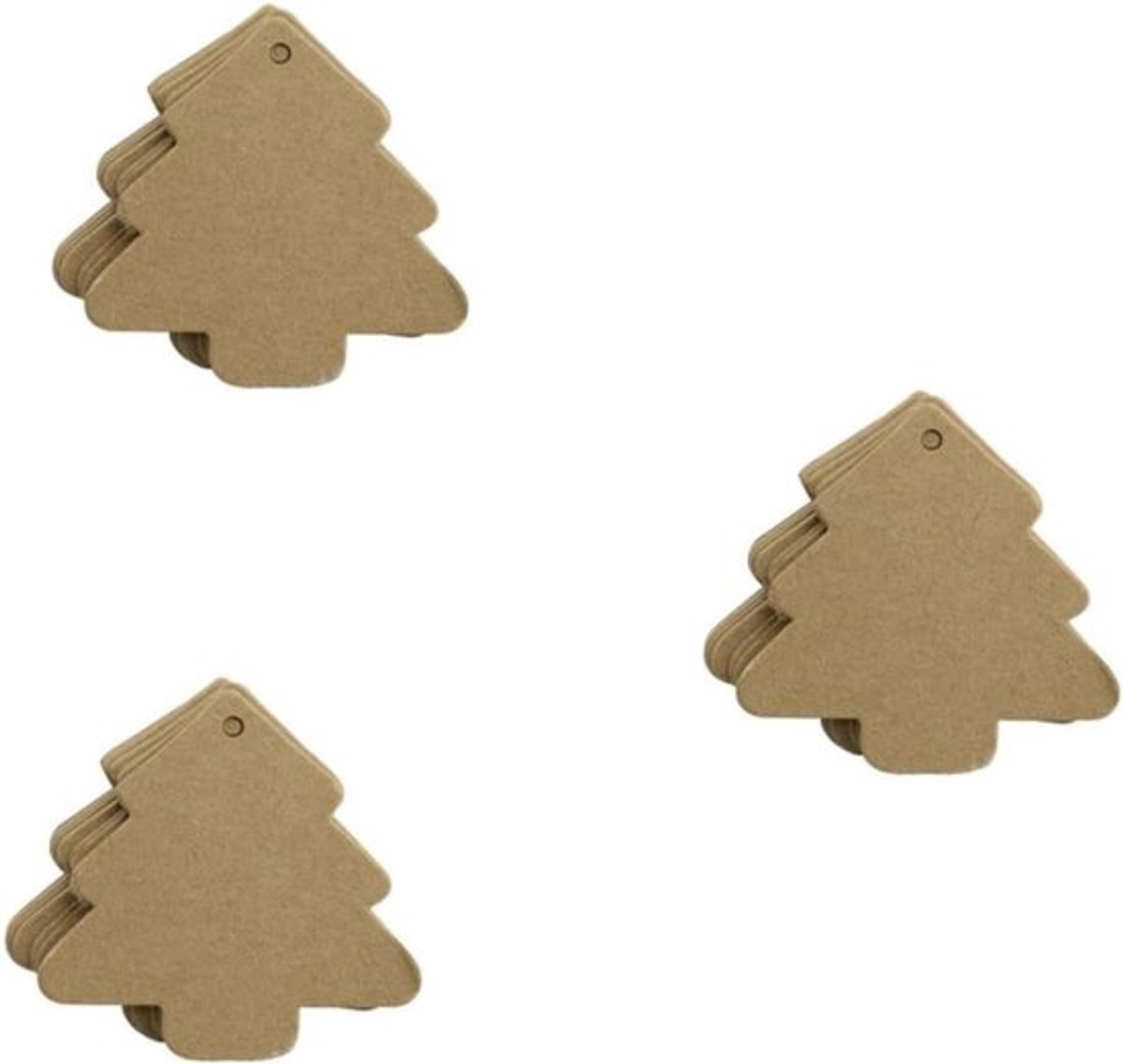 Kerstcadeaulabels van kraftpapier in boomvorm - 150 stuks voor geschenken, DIY decoratie en bruiloften