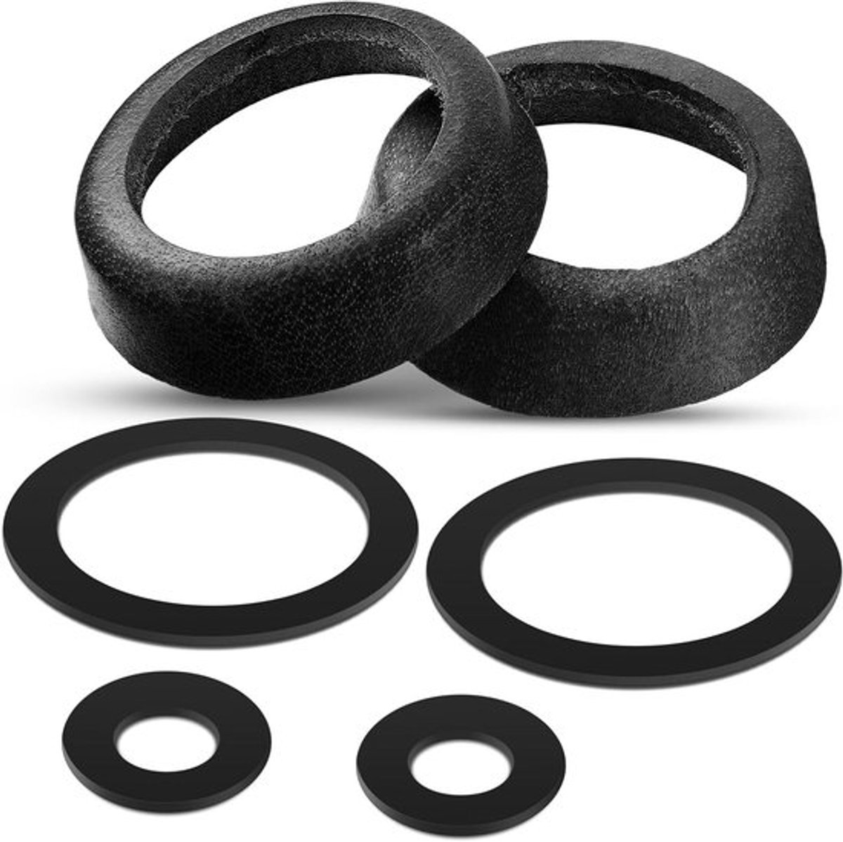 Lederen afdichtingen voor greeppomp - reserveonderdelen set - zwart - O-ring - zuigergreep - vervangingsset - reparatieset.