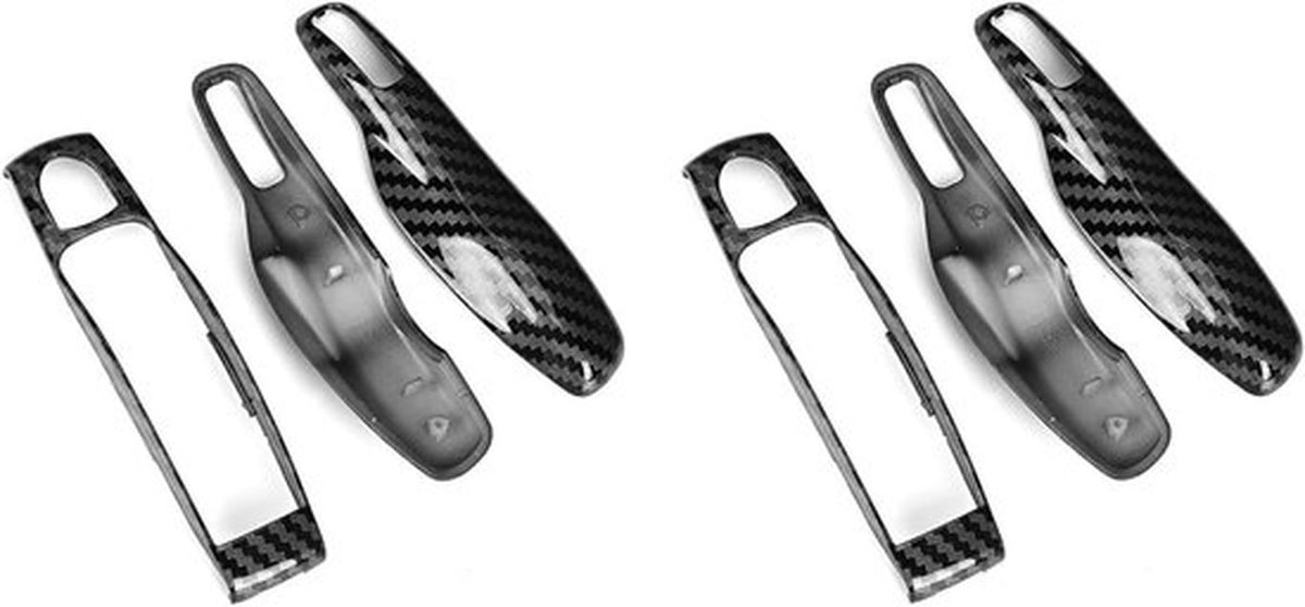 Set van 6 Stuks Carbon Fiber Sleutel Trim Covers voor Auto Sleutels - Bescherming en Stijl voor Cayman Sleutels