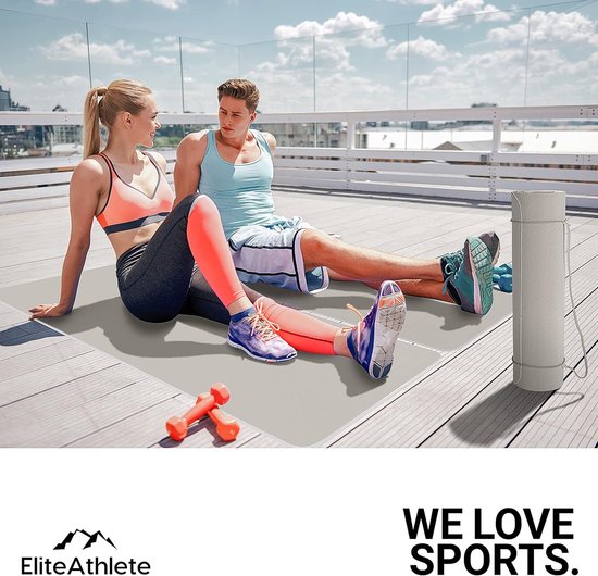 Antislip Yogamat - Fitnessmat voor Pilates, Gymnastiek en Aerobics, 183 cm x 61 cm x 0,6 cm, Gevoerd en Inclusief Draagtas van Joyletics — afbeelding 2